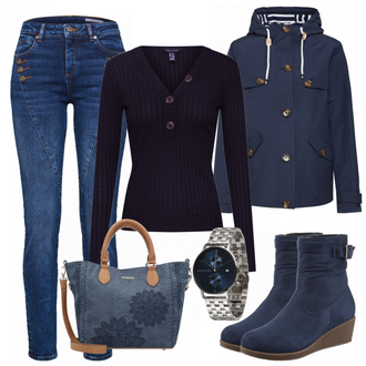 Outfit mit Grau Desigual "Blue"