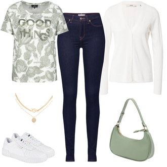 Outfit mit Dunkelblau Lederjacke/High Waist Jeans/Push up Jeans/Leder Schuhe/Thermojeans/Herren Lederjacke/Winterjacke Tommy Hilfiger "Cooler Alltagslook"