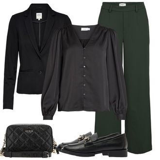 Outfit met zwart/bruin/Donkerblauw Leren Jas/Smoking Blazer/Leren Herenjas/Korte Blazer/Elegante Blazer/Katoenen Blazer/Lederen jas/Casual Blazer/Boyfriend Blazer/Blouse Blazer/Blazerjas Only "Mooie herfst look"
