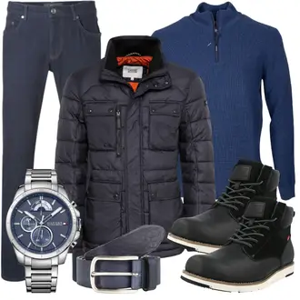 Extravagante Outfit mit Blau/Grau/Hellblau/Dunkelblau Tommy Hilfiger "Freizeit Outfit"Look: Italienische, Extravagante, Maritim, Smart Casual, Classic, Old Money