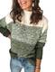 Hiistandd Damen Pullover Langarmshirt Pulli Rollkragen Gestrict Sweatshirt (Grün, Medium)