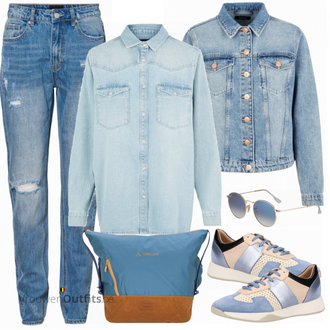 Outfit met grijs Winterschoen Geox "Kleurig Voorjaars Outfit"