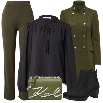 Stil Outfit sa Crna Chelsea Gležnjača/Kožna Jakna/Kožna gležnjača/ljetna gležnjača/Podstavljena Gležnjača/Gumena Gležnjača Tamaris "Zimski outfit"