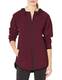 Amazon Essentials Damen outerwear-jackets Longer Length Bonded Tech Fleece, Burgund Spacedye, S