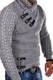 Tazzio Strickpullover mit Schnallen Pullover 15-462 [Grau, XL]