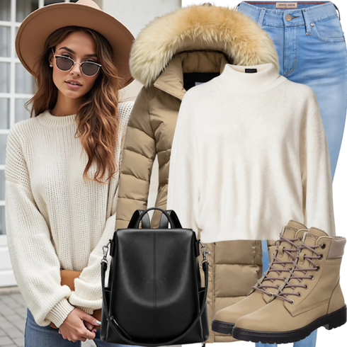 Comment poter Beige/Marron/Crème/Jaune/Blanc Tricot Grande Taille/Tunique/Pull Jacquard/Pull en Cachemire/Pull Long/Pull norvégien/Pull Norvégien/Pull Oversize/Pull Imprimé/Pull Vintage/Pull d'Hiver/Pull en Laine/Cardigan Bouclé/Déguisement Cardigan/Poncho en Tricot/Gilet Doublé/Cardigan Col Rond/Cardigan Vintage/Cardigan d'Hiver/Cardigan en Laine Only avec Beige Veste en Duvet/Doudoune/Veste Durable/Veste 2 en 1/Veste Hybride/Veste d'Hiver/Veste Synthétique/Doudoune D'été Champion Authentic Athletic Apparel