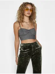 Dark Grey Glossy Top Alaia - Women