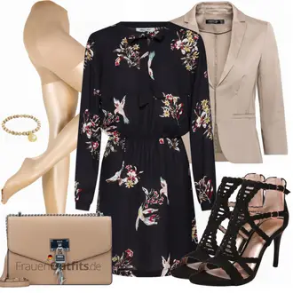 Outfit mit Schwarz High Heel/Sandalette Bullboxer "Date Outfit"