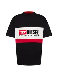 DIESEL T-Shirt ''''DIVISION'''' schwarz / weiß / rot