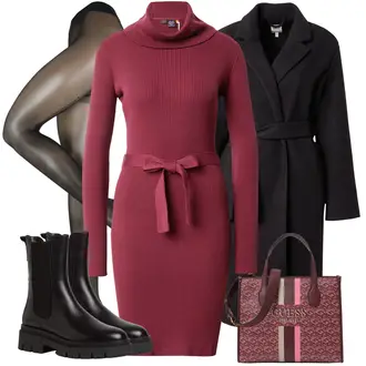Outfit sa Crna/Tamnosiva Zimski Kaput Vuneni kaput/Dugi kaput/Vuneni Kaput/Baloner/Kaput od Kašmira/Dugi Kaput/loden kaput/Midi Kaput/Scuba Kaput Only "Zimski outfit"