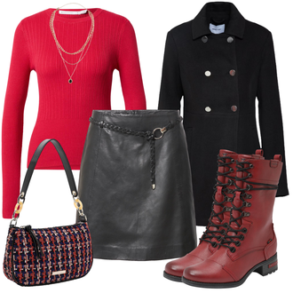 Outfit mit Rot warehouse "Cooles Herbst Outfit"