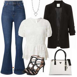 Outfit mit Schwarz High Heel/Sandalette Bullboxer "Schicker Businesslook"