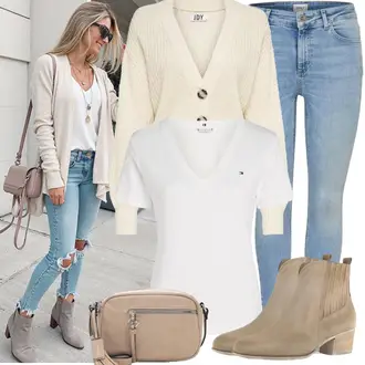 Mit Absatz Outfit mit Beige/Braun/Khaki Leder Stiefelette/Flache Stiefelette/Western Stiefelette/Lederjacke/SommerStiefelette/Gefütterte Stiefelette/Chelsea Boot Gabor "Perfekt für die Freizeit"