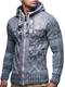 Leif Nelson Herren Strickjacke mit Kapuze Jacke Pullover Hoodie Sweatjacke Kapuzenpullover Pulli LN20525; M, Grau