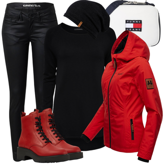 Outfit mit Rot Stiefel Camper "Outfit für den Herbst"