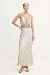 Obleka Mimi Dress srebrna barva, NFDDR1656