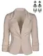 MODETREND Damen Blazer Tailliert Kurz Elegante Langarm Slim Business Anzug Casual Einreihig Kurzblazer Mantel Jacke Oberteil Beige L