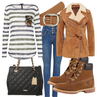 Outfit mit Braun Stiefel Timberland "Herbstmaedchen"