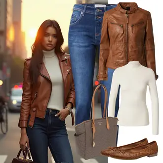 Outfit sa Plava/TamnoPlava Hlače rupa hlača/Skinny Hlače/Jeggings/Traper Tajice/Hlače s Prorezom Marc O'Polo "Moderni outfit za proljeće"