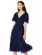 Amazon-Marke: TRUTH & FABLE Damen Partykleid mit Plisseefalten, Blau (Blue Blue), 38, Label:M