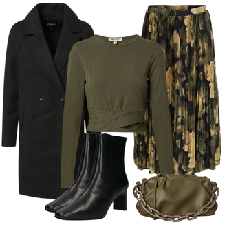 Outfit mit Schwarz Stiefel VERO MODA "Outfit für den Winter"
