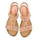 Gladiator Sandalen für Frauen Bunte Strass T-Bar Gummiband Slip-On Peep-Toe Slingback Flache rutschfeste Strandschuhe