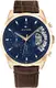 Tommy Hilfiger Multi Zifferblatt Quarz Uhr für Herren mit Dunkel-Braunes Lederarmband - 1710453