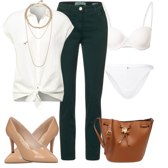 Outfit mit Weiß/Creme/Beige/Rosa Bügel-BH/Bügel-Bh/Lederjacken für Männer/Durchsichtiger BH/Soft Bh/Push-Up-Bh/Minimizer-Bh/Balconette-Bh PASSIONATA "Outfit Für Den Sommer"