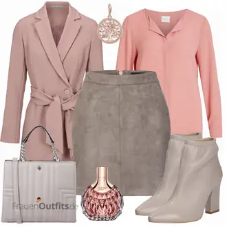 Kurz/Mini Outfit mit Grau/Grün Rock LederRöcke VERO MODA "CALL IT SPRING"
