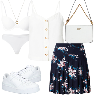 Button Down Outfit mit Weiß Premium Top/Premium Hemd warehouse "Outfit für den Sommer"