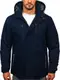 BOLF Herren Winterjacke Puffer Wintermantel Daunenjacken Steppjacke Kapuze Winter Übergangsjacke Gefüttert Wärm Reißverschluss Outdoor Casual Style 22M321-1 Dunkelblau M [4D4]
