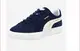 Dunkelblaue Sneaker aus Veloursleder