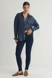 Dark Blue High Waist Skinny Jeans