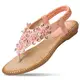 SANMIO Damen Sandalen Sommer Strass Zehensandalen Flach Sandaletten Strand Sommer Flache Schuhe Frau Geschenk