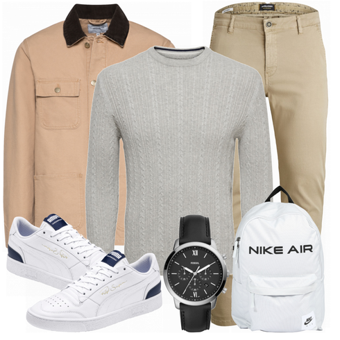 Grau Rucksack Nike Sportswear kombinieren