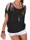YOINS Tshirt Damen Bluse Kurzarm Schulterfrei Oberteil Damen Shirt Sommer Carmen Rundhals Einfarbig Tops