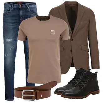 Outfit mit Schwarz Stiefel Bullboxer "Perfekt für die Freizeit"