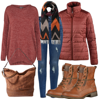 Outfit mit Rot Schöffel "Herbstfarben"