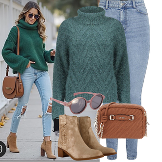 Jeans Outfits Elegant met rood/bruin/oranje/roze Koffer/Schoudertas/Herentas/Heuptas/Schooltas/Bum tas/Brief Portemonnee/Riemtas Guess, Bourgondisch/purper/rood/bruin/roze/Donkerrood Zonnebril maesy, bruin/beige/grijs Laars aqa "Modieuze lente-outfit"Look: Elegant, Chique, Buitenshuis, Elegante, Klassiek, Extra groot, Unisex, Premium, Glamoureus, Simpel, GoGo, Goa, Chill, Trendy, Licht, Stijl, Comfortabele, Ram, Edele, Sportief, Preppy, Retro, 80s, Boho, Landelijke stijl, Western, Boheems, Ethno
