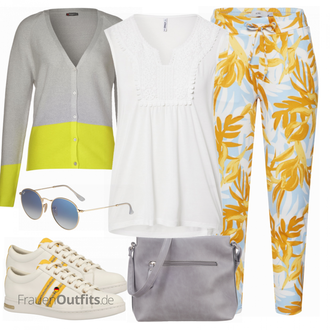 Outfit mit Grau Sneaker Geox "Farbliches Frühlings Outfit"