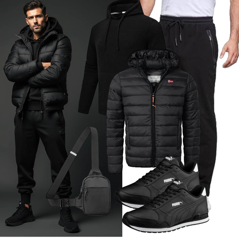 Schwarz Hybridjacke/Daunenjacke/Steppjacke/Winterjacke/Kunstfaserjacke/Kapuzenjacke/Verstaubare Jacke/Puffer Jacke/Isolationsjacke/Thermojacke Geographical Norway kombinieren