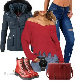 Outfit mit Rosa Stiefel Tom Tailor "Herbst Outfit für den Alltag"