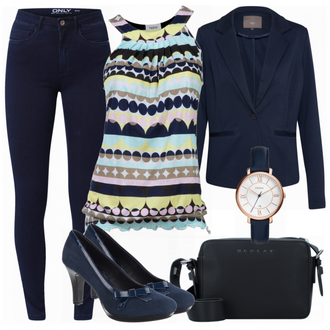 Winter Outfits mit Dunkelblau/Hellblau Mantel/Blazerjacke/Blusenblazer/Boyfriend Blazer/Lässiger Blazer/Lederjacke/Baumwoll ­Blazer/Eleganter Blazer/Strick­blazer/Kurzblazer/Sweatblazer/Lederjacke für Männer/Lederjacke/Bluse und Tunika Ichi "Nice Look"