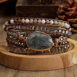 Natural Stone Wrap Bracelet Multi Hand Accessory