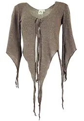 GURU SHOP Kurze Pixi Strickjacke, Cappuccino, Baumwolle, Size:S/M (36), Jacken, Mäntel & Ponchos Alternative Bekleidung