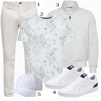 outfit mit Siva/Bela Klobuček Lacoste "Priložnostna oblačila"