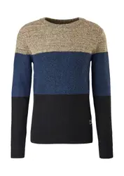 Q/S by s.Oliver Pullover schwarz / beige / blau
