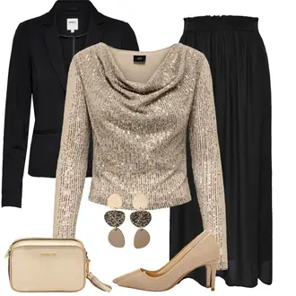 Outfits voor Oudjaarsavond Elegant met zwart/bruin/Donkerblauw Leren Jas/Smoking Blazer/Leren Herenjas/Korte Blazer/Elegante Blazer/Katoenen Blazer/Lederen jas/Casual Blazer/Boyfriend Blazer/Blouse Blazer/Blazerjas Only, Gouden Kleine Tas/Riemtas/Handtas/Women's Cosmetic Bags/Crossbodytas/Schoudertas/Brief Portemonnee/Telefoontas/Schooltas/Schoudertas michael kors "Elegante herfstoutfit"Look: Elegant, Klassiek, Jaren 20, Jaren 30, Business, Casual, Premium, Smart Casual, Werkkleding, Iers, Licht, Glamoureus, Met Metaal