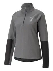 PUMA Sportshirt graumeliert / schwarz / weiß