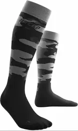 Women's compression knee-high socks Camocloud Black/Grey